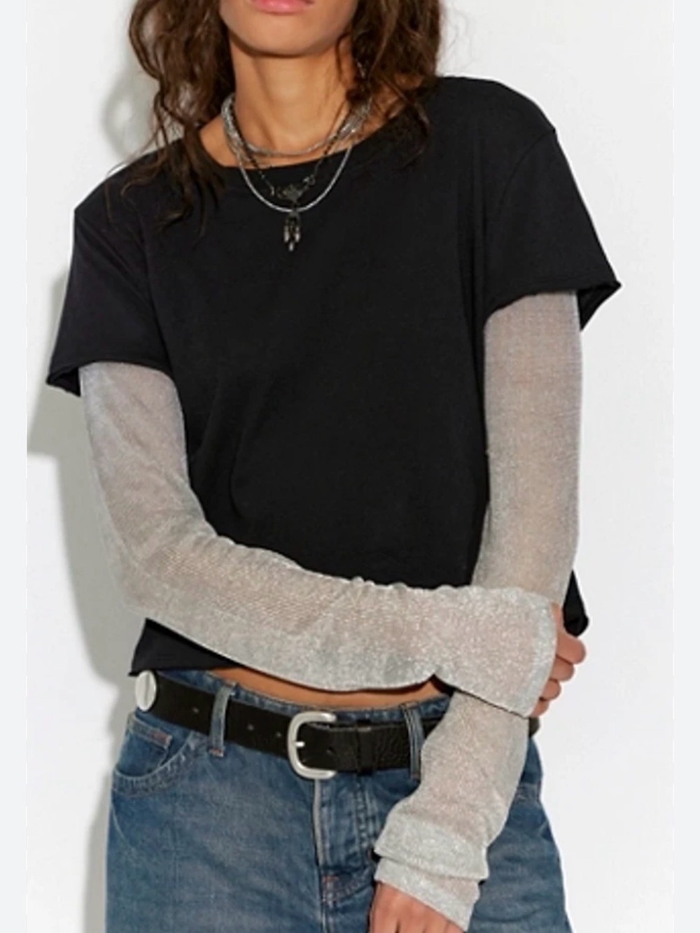 NWT Free People Oliver Twofer Long Sleeve Top